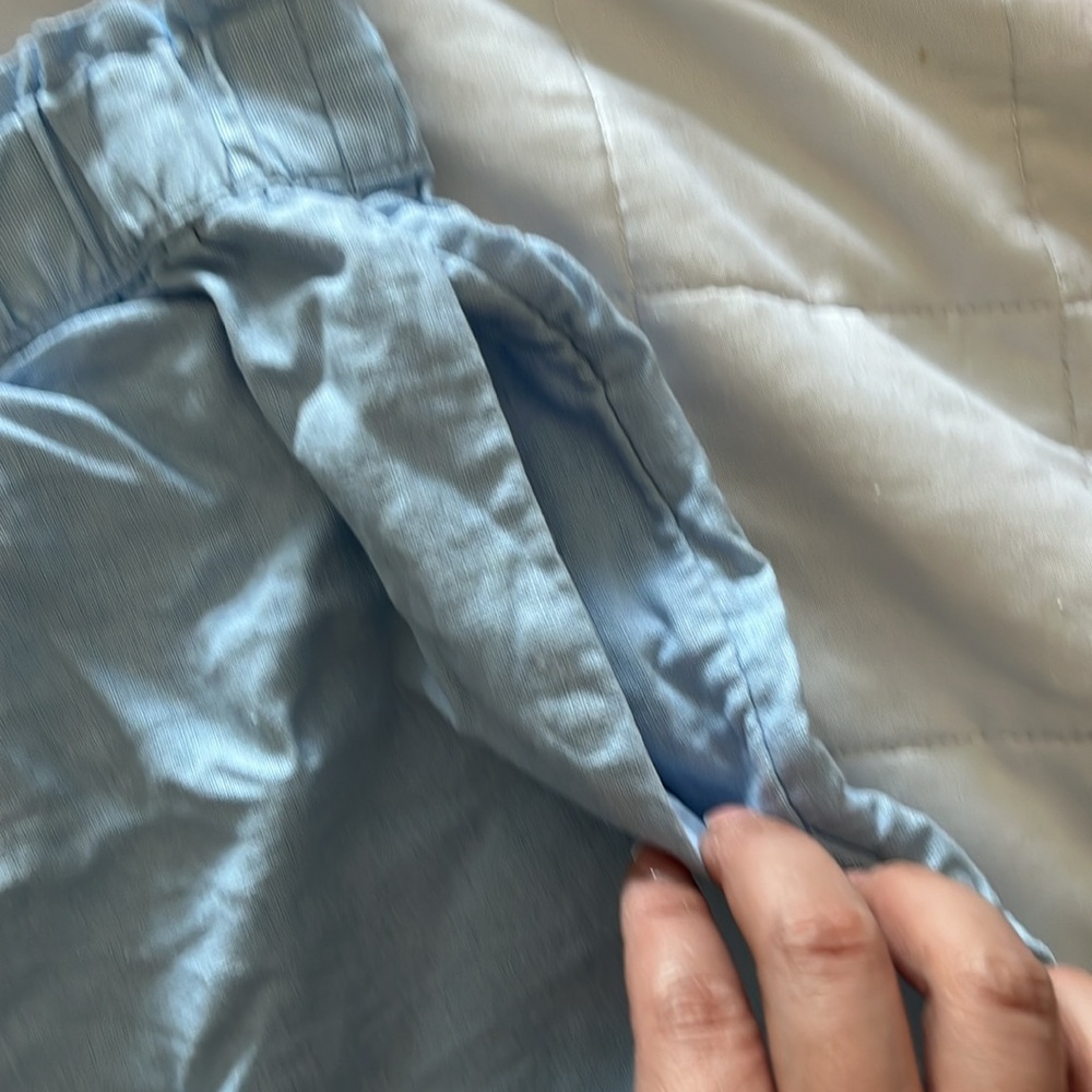Universal Thread blue chambray Linen shorts X Large with pockets elastic waist - Picture 3 of 4